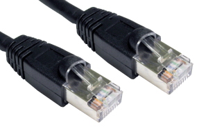 0.5m CAT6 Shielded Snagless Network Cable Black 26 AWG