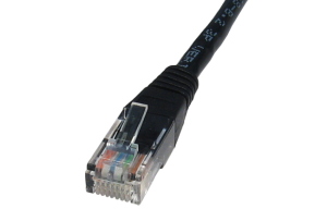 0.5m CAT5e Ethernet Cable Black Full Copper 24AWG