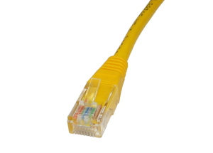 1m CAT5e Ethernet Cable Yellow Full Copper 24AWG